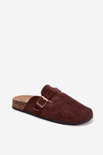 Zuecos de mujer con hebillas doradas CzekoladoĮe Alpine
