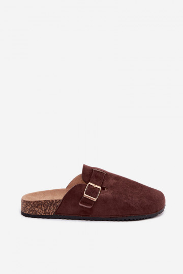 Zuecos de mujer con hebillas doradas CzekoladoĮe Alpine 2