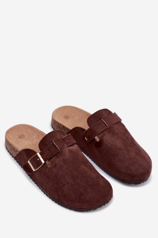Zuecos de mujer con hebillas doradas CzekoladoĮe Alpine