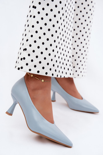 Zapatos de punta con tacones en azul Silenta