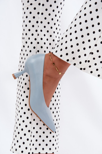 Zapatos de punta con tacones en azul Silenta 2