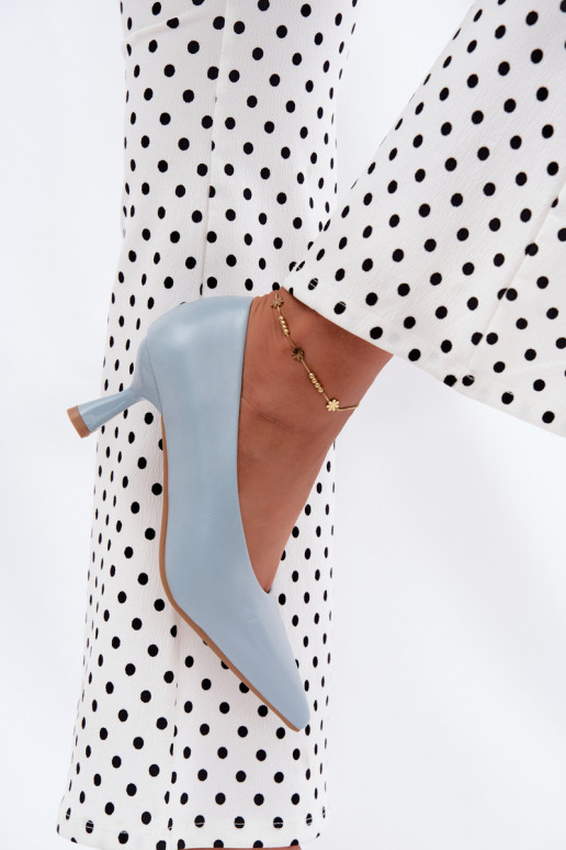 Zapatos de punta con tacones en azul Silenta