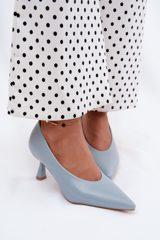 Zapatos de punta con tacones en azul Silenta