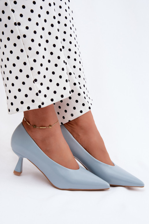 Zapatos de punta con tacones en azul Silenta