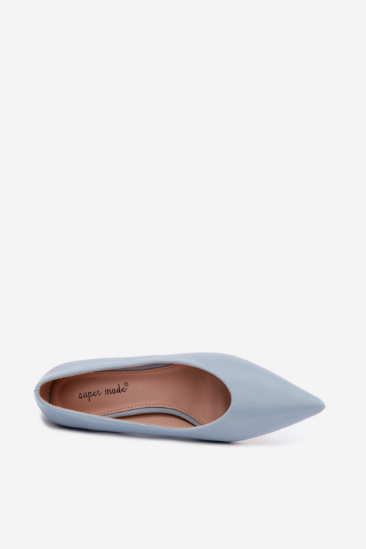 Zapatos de punta con tacones en azul Silenta