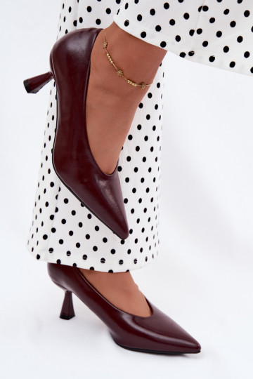 Zapatos de punta con tacones burdeos Silenta