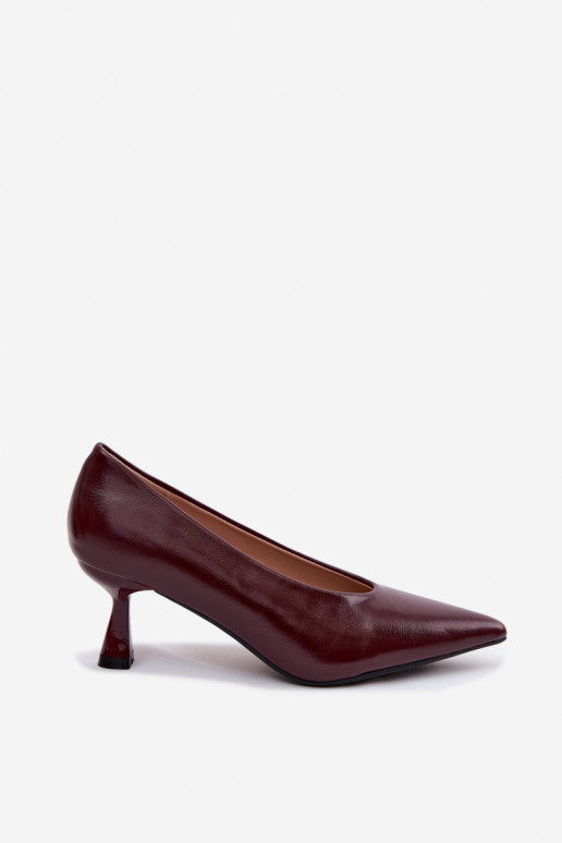 Zapatos de punta con tacones burdeos Silenta