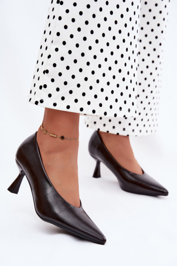 Zapatos de punta con tacones CzekoladoĮe Silenta