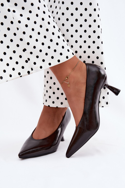 Zapatos de punta con tacones CzekoladoĮe Silenta