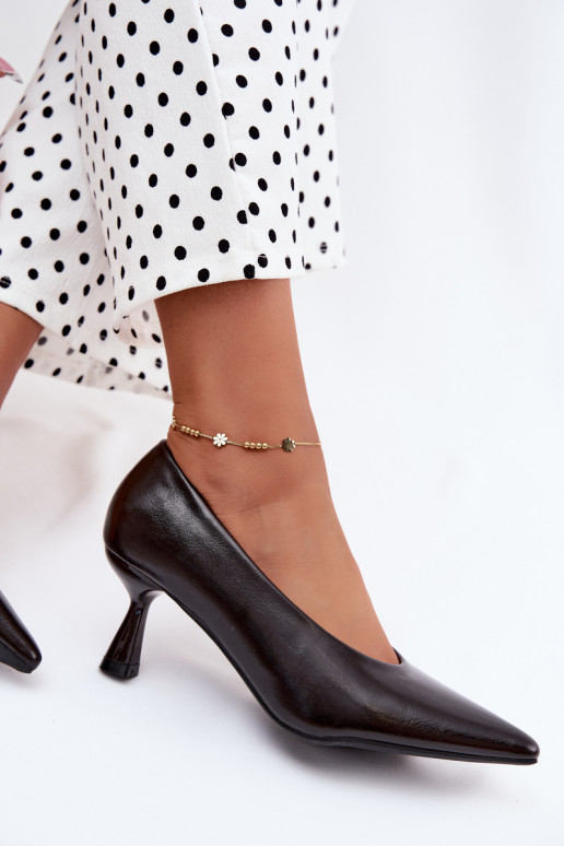 Zapatos de punta con tacones CzekoladoĮe Silenta