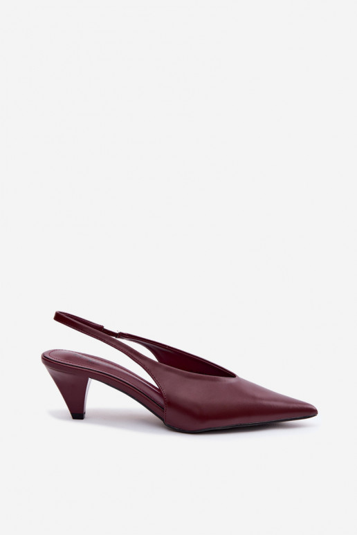 Sandalias de tacón de cuero sintético en burdeos Sapphire
