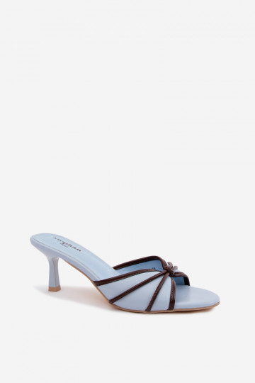 Zapatillas de mujer con tacones finos de cuero sintético en azul Orchidia 2