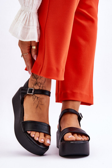 Sandalias de plataforma negras para mujer Casen