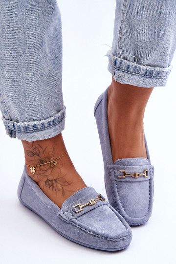 Mocasines clásicos azules de ante para mujer Corinell