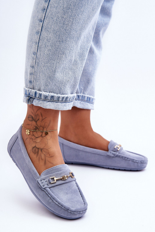 Mocasines clásicos azules de ante para mujer Corinell
