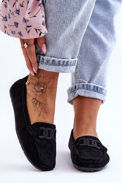 Mocasines elegantes negros de ante Rabell