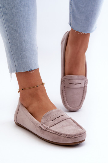 Mocasines elegantes morados de ante Lenvie