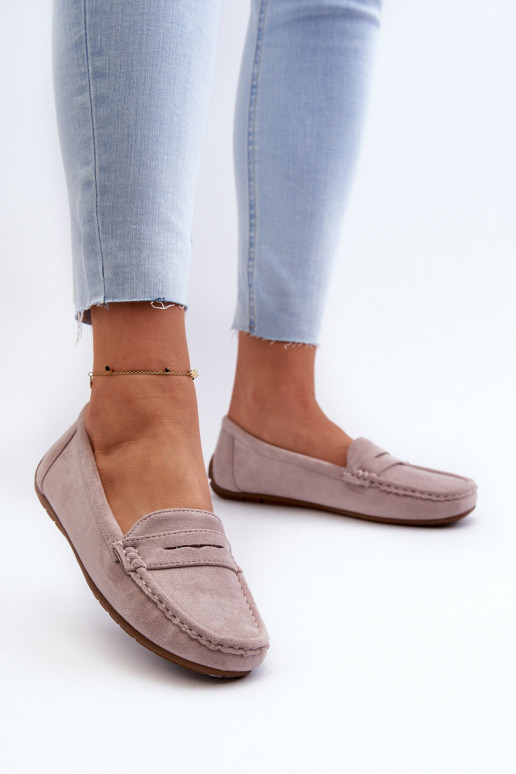 Mocasines elegantes morados de ante Lenvie