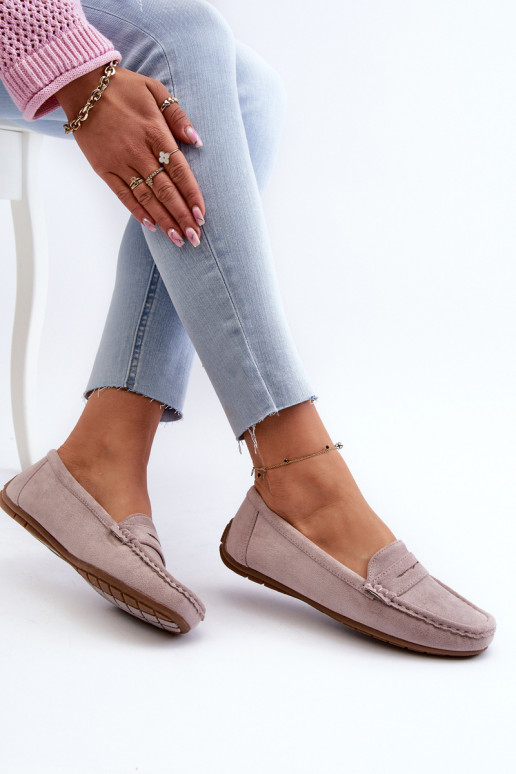 Mocasines elegantes morados de ante Lenvie