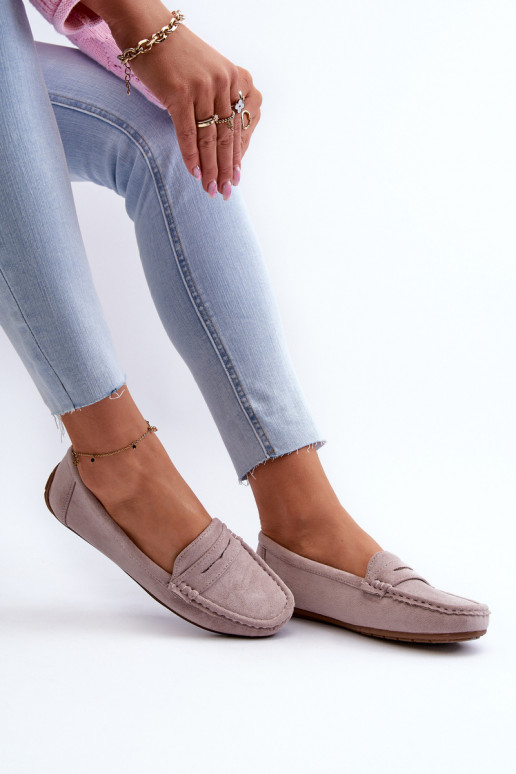 Mocasines elegantes morados de ante Lenvie
