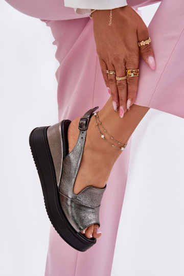 Sandalias de plataforma grises para mujer Artiker 54C0402
