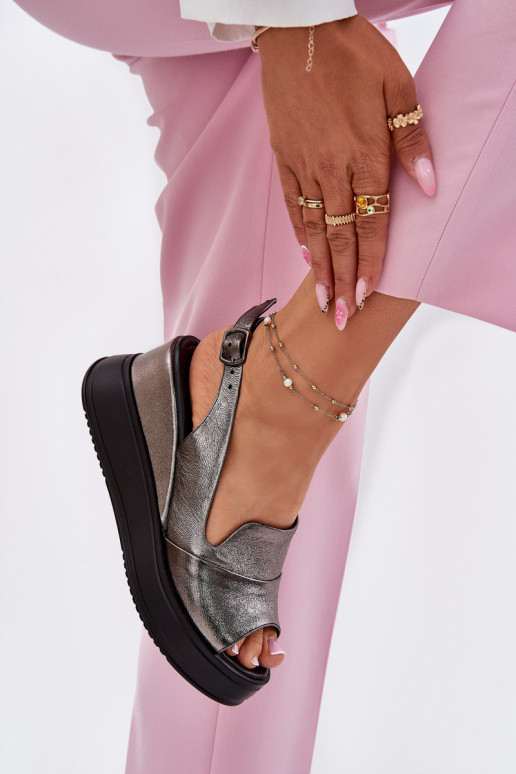 Sandalias de plataforma grises para mujer Artiker 54C0402
