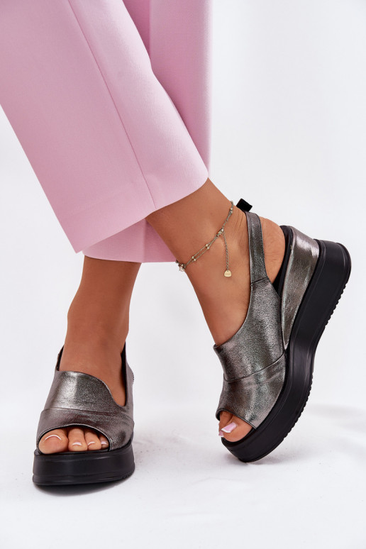 Sandalias de plataforma grises para mujer Artiker 54C0402