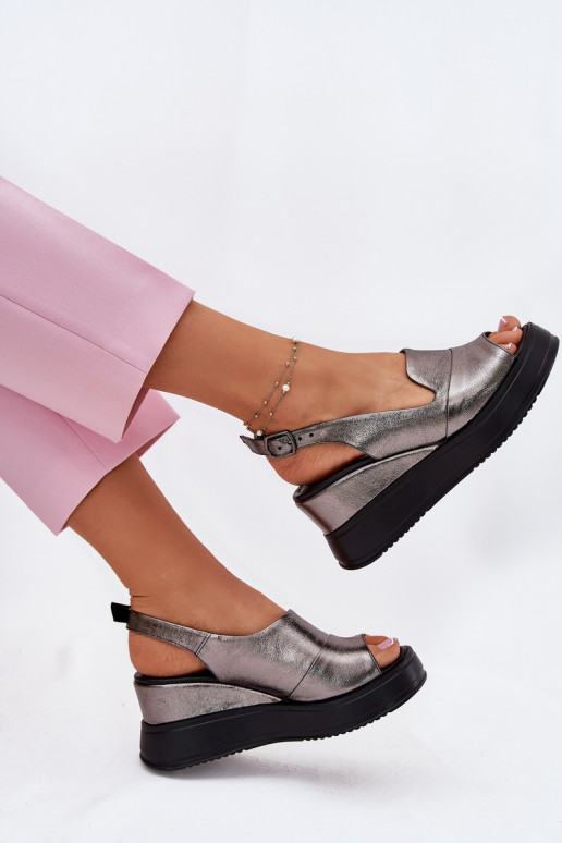 Sandalias de plataforma grises para mujer Artiker 54C0402