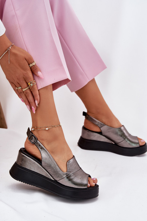 Sandalias de plataforma grises para mujer Artiker 54C0402