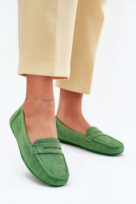 Mocasines elegantes verdes de ante Lenvie