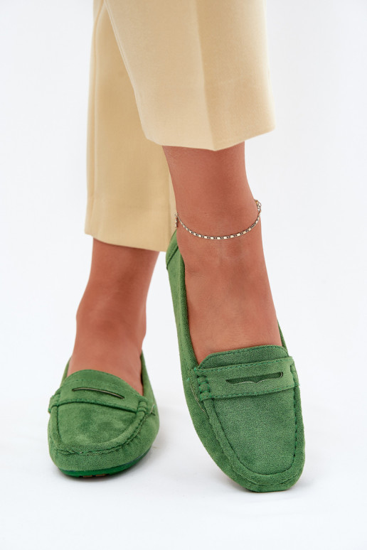 Mocasines elegantes verdes de ante Lenvie
