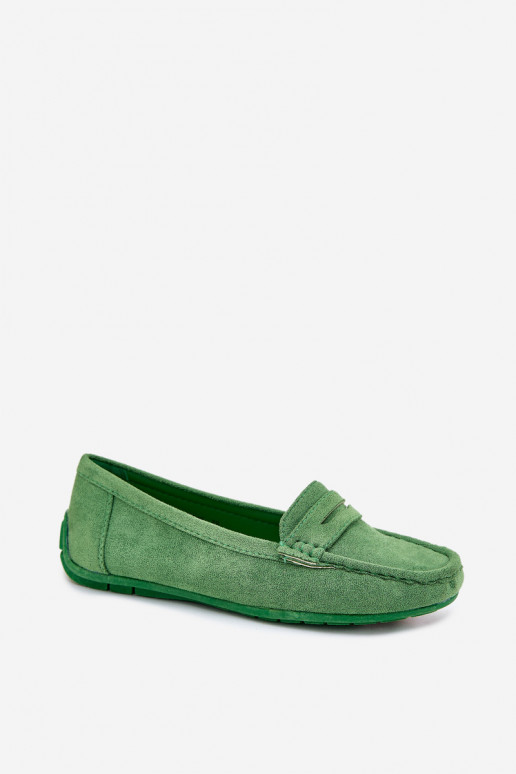 Mocasines elegantes verdes de ante Lenvie