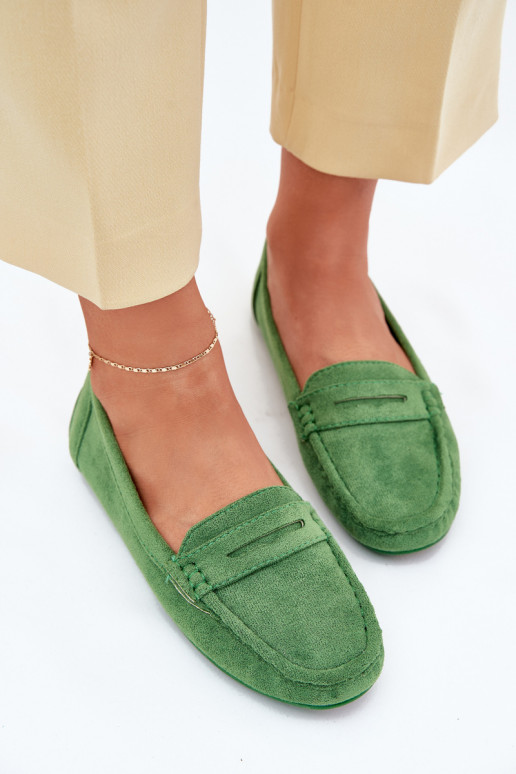 Mocasines elegantes verdes de ante Lenvie