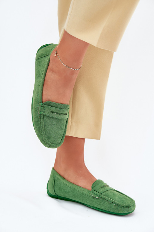 Mocasines elegantes verdes de ante Lenvie