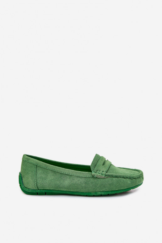 Mocasines elegantes verdes de ante Lenvie