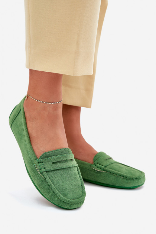 Mocasines elegantes verdes de ante Lenvie