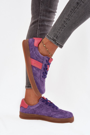 Zapatillas moradas de ante para mujer Vinceza 79576