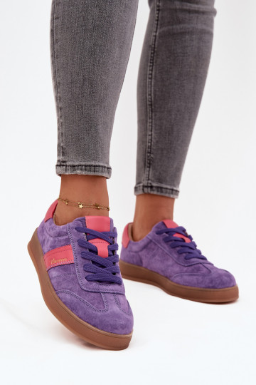 Zapatillas moradas de ante para mujer Vinceza 79576 2