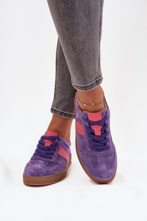 Zapatillas moradas de ante para mujer Vinceza 79576