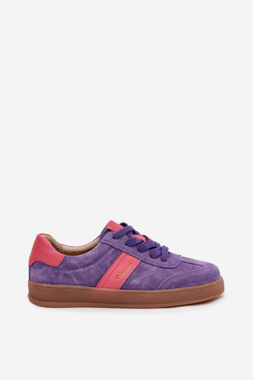 Zapatillas moradas de ante para mujer Vinceza 79576