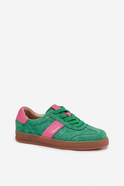 Zapatillas verdes de ante para mujer Vinceza 79576