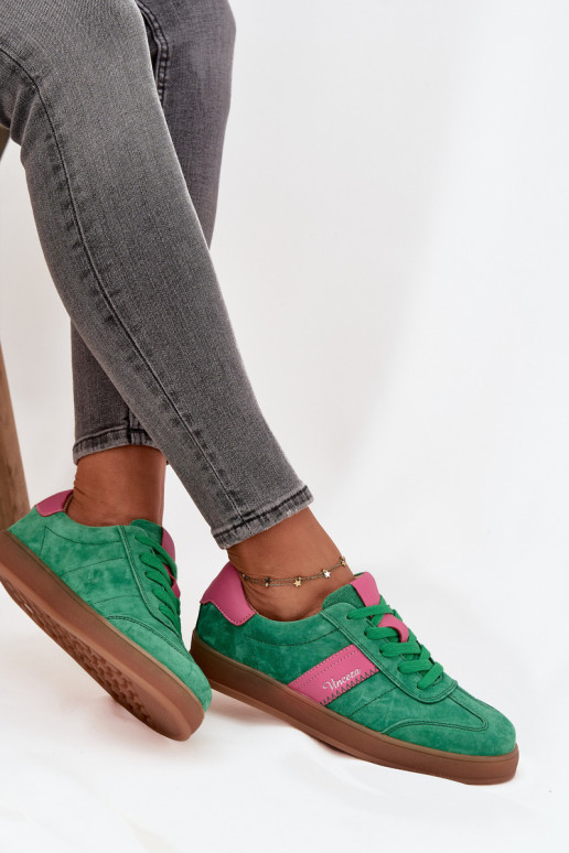 Zapatillas verdes de ante para mujer Vinceza 79576