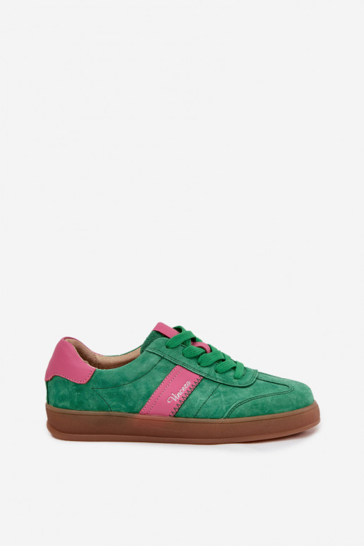 Zapatillas verdes de ante para mujer Vinceza 79576