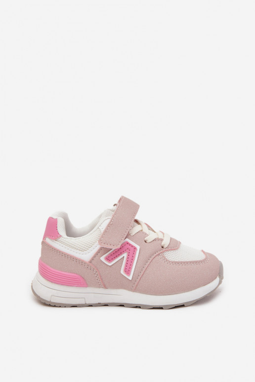 Zapatillas infantiles rosas con cierres de velcro Galisse