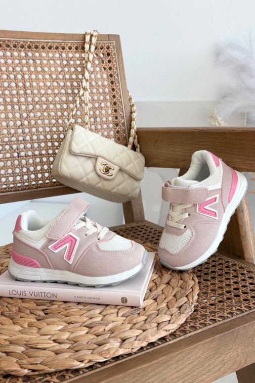 Zapatillas infantiles rosas con cierres de velcro Galisse
