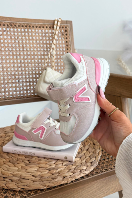 Zapatillas infantiles rosas con cierres de velcro Galisse