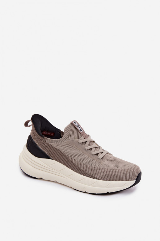 Zapatos deportivos para hombre tipo slip-on con plataforma Kobbo 102421 color arena