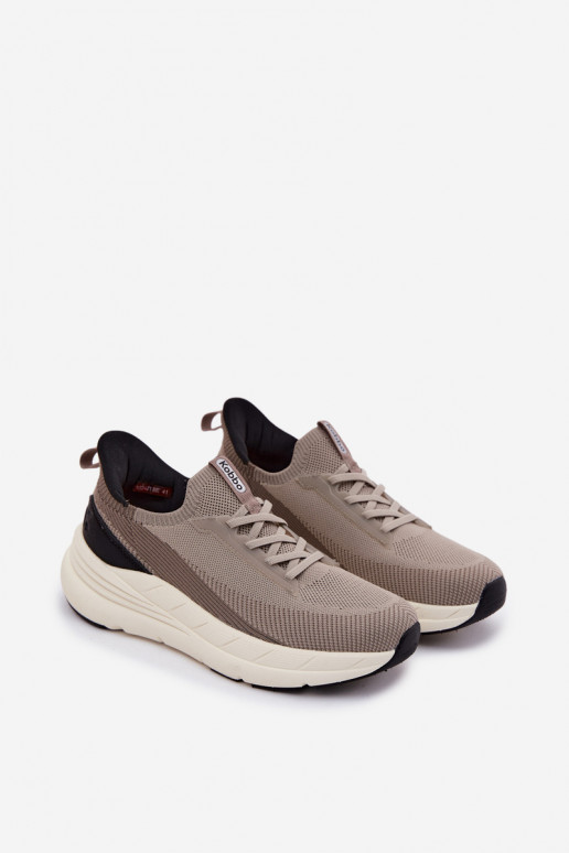 Zapatos deportivos para hombre tipo slip-on con plataforma Kobbo 102421 color arena