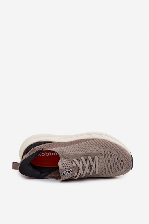 Zapatos deportivos para hombre tipo slip-on con plataforma Kobbo 102421 color arena