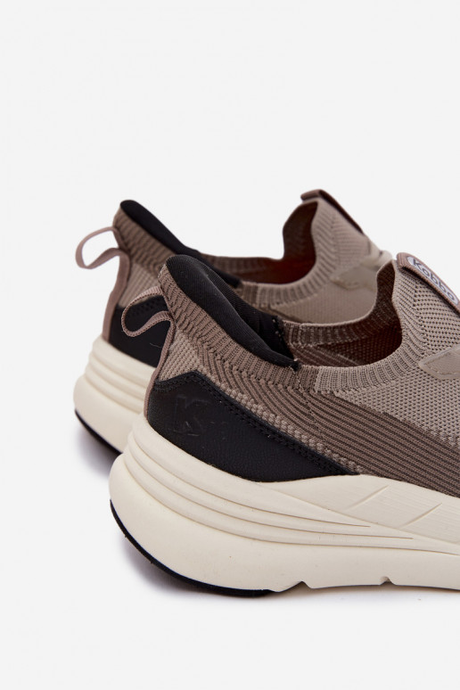 Zapatos deportivos para hombre tipo slip-on con plataforma Kobbo 102421 color arena